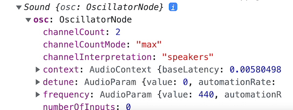 examining the Web Audio API's OscillatorNode object