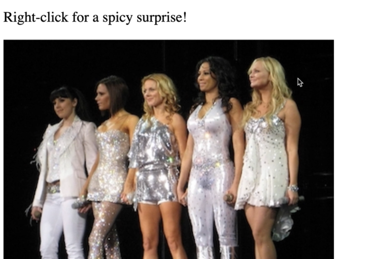 The Spice Girls without the context menu blocking them