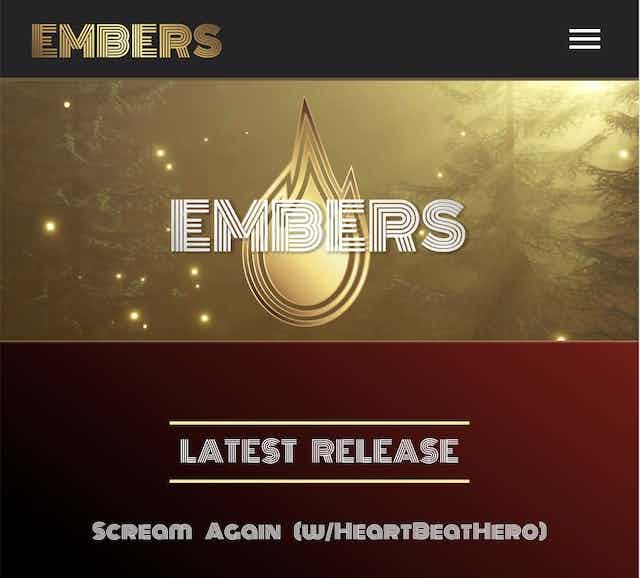 Website for music artist Embers Music