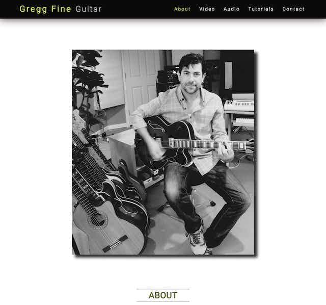 Website for guitarist Gregg Fine
