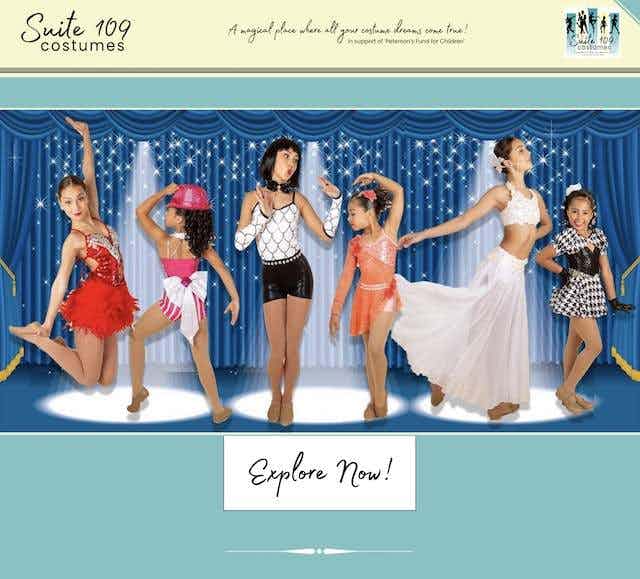 Custom e-commerce website for costume shop Suite 109 Costumes